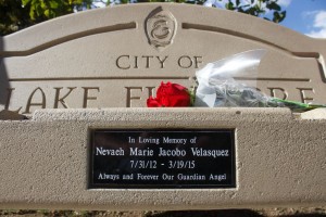 Nevaeh Jacobo Velasquez Gravestone with Flowers