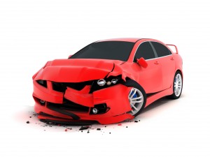 Newport Beach Car Accident Attorney - red car damaged