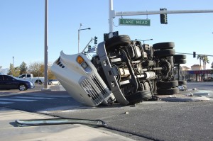 Orange county truck accident - Truck flipped over