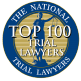 Top 100 National Trial Lawyers with blue exterior circle and gold interior